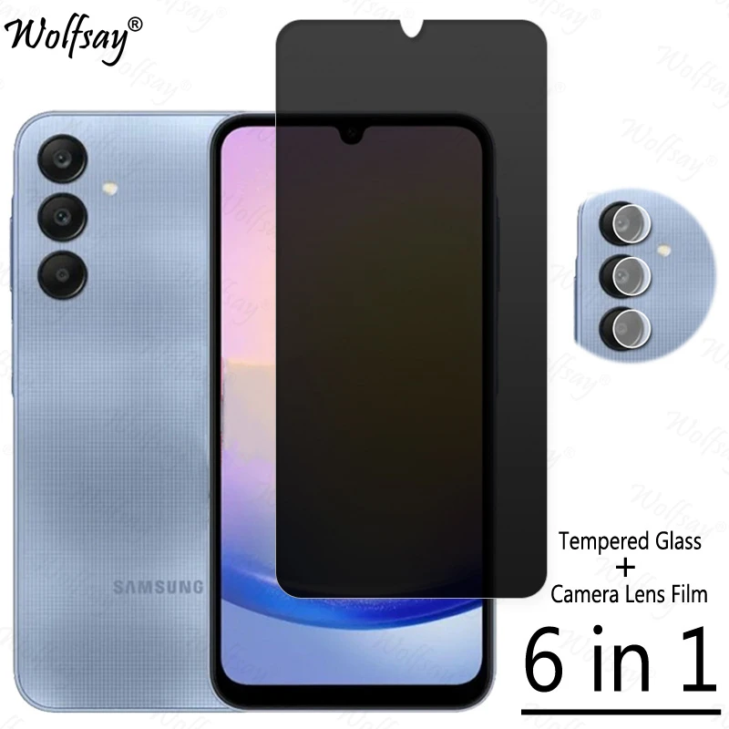 Ochranca obrazovky pre ochranu súkromia pre Samsung Galaxy A25 5G anti-spy temperované sklo Samsung A25 5G sklo kamery pre Samsung A25 5G sklo