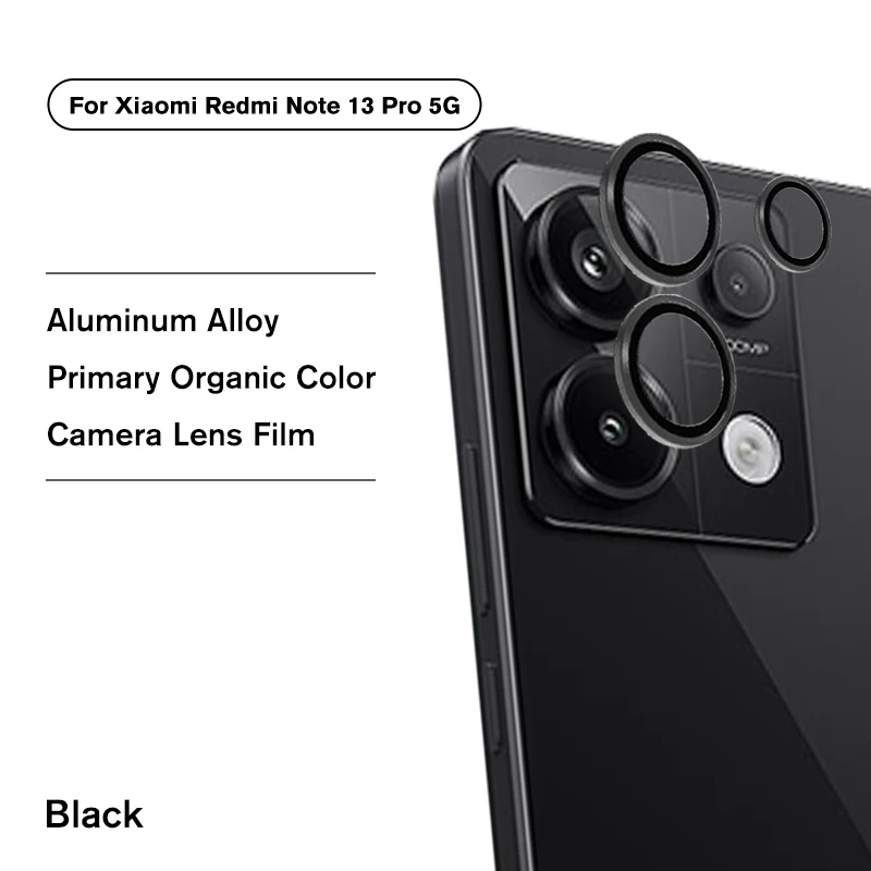 Ochranné sklo s zakrivenou kamerou pre Xiaomi Redmi plus 5G kovový kovový kruhový kryt Redmy Note13 4G POZNÁMKA 13 PRO +