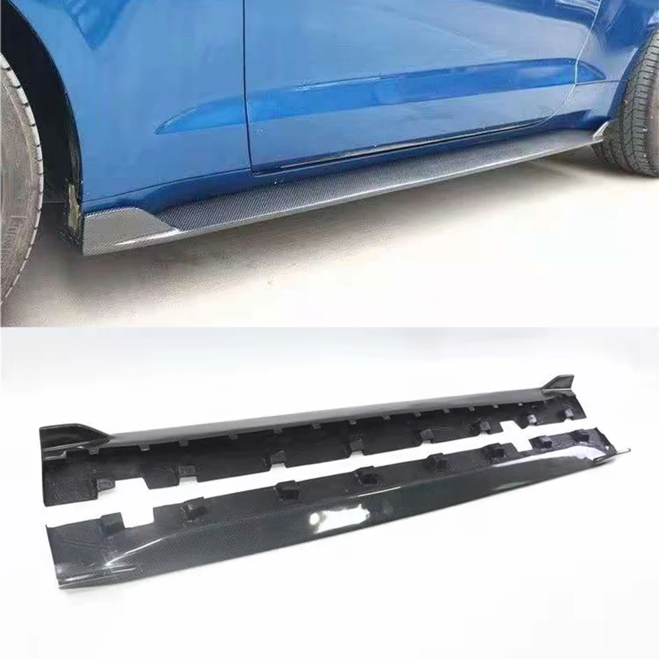 Ochranné sukne na bočné sukne s uhlíkovými vláknami pre Ford Mustang 2015-2020