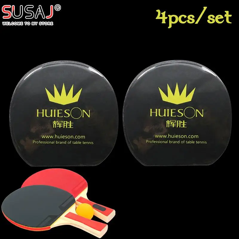Ochranný film 4pcs PVC Ping Pong Racket pokrýva druhý priehľadný stolný tenisový gumový ochranný film 16.3cmx15.7cmx9.5cm