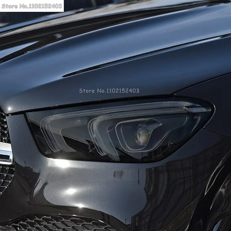 Ochranný film pre svetlomet automobilu Tempreat čiernej nálepky TPU pre Mercedes Benz GLE Class SUV W167 2020 AMG Príslušenstvo