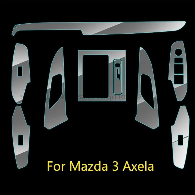 Ochranný film TPU pre Mazda 3 Axela 2017 2018 CAR DOOR COUNT CONSOLE prevodová navigácia Full Set Interior anti-Scratch Film