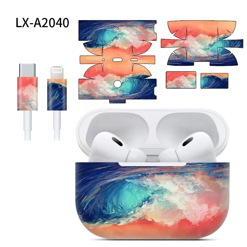 Ochranný kryt 3m nálepka Case Skin Film pre AirPods Pro2 Guard Print Sticker Bluetooth slúchadlá pre slúchadlá pre AirPods Pro2