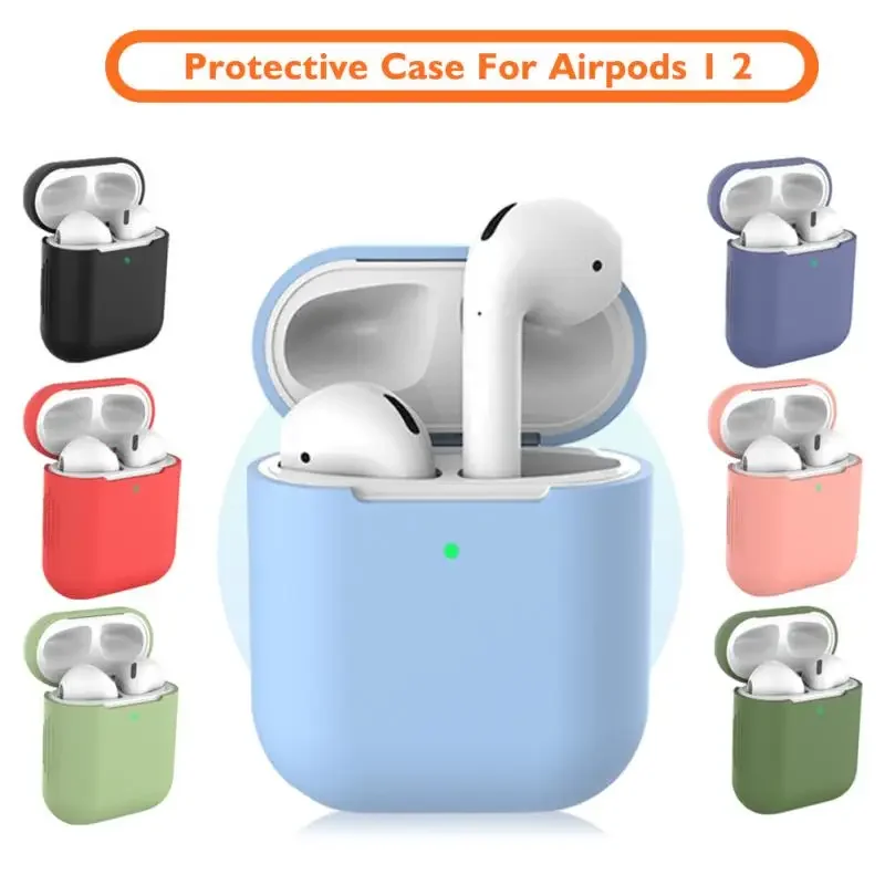 Ochranný kryt slúchadiel pre AirPods 1 2 tenký pokrývka pokožky Silikón, ktorý nie je odolný voči skrinke na nabíjanie pre AirPod 1 2