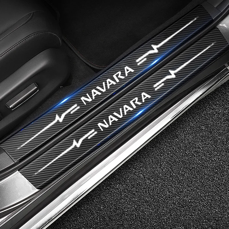 Ochranný tanier na uhlíkové vlákno pre dvere vozidla Sill pre odznak Nissan Navara 2012 2022