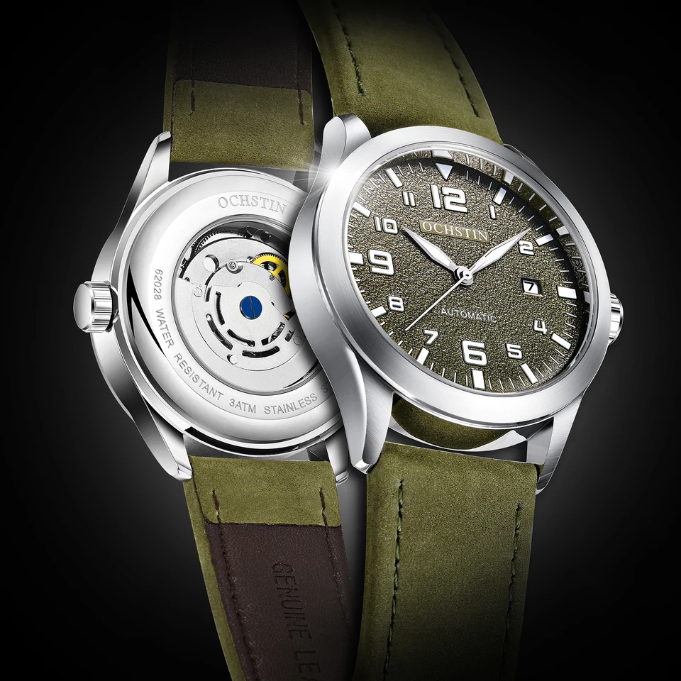 Ochstin Man Mechanical Pilot Watchses Watches Luxusný veterný mechanik Mužské hodiny automatické dátum rellogio maskulino darček pre mužov