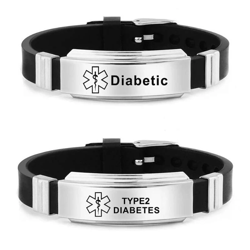 ODDELENIE VÝKONNÉHO VÝSLEDKY Náramok laserom vyrytý typ 1/2 diabetes kardiostimulátor nastaviteľný náramok pre deti Ženy Meni Núdzová pomoc