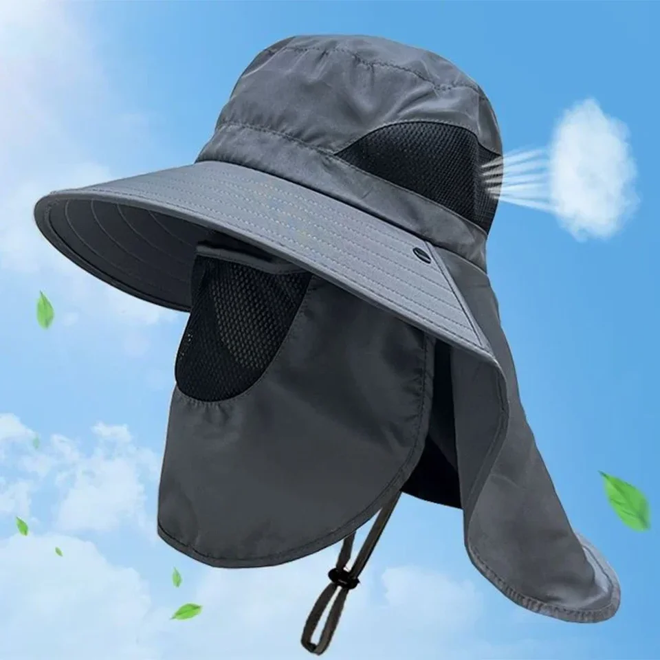 Odnímateľné slnečné klobúky Outdoor UV ochrana rybársky klobúk letné lezenie rybárska čiapka Turis kemping kempingové klobúky klobúky krk klapky klobúk