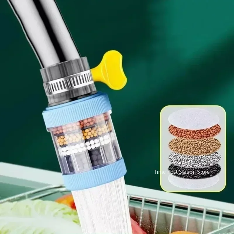 Odnímateľný, umývateľný 6-vrstvový filter Faucet Faucet, Universal Splash Proof Showerhead Water Destric, vodný filter Kitchentap