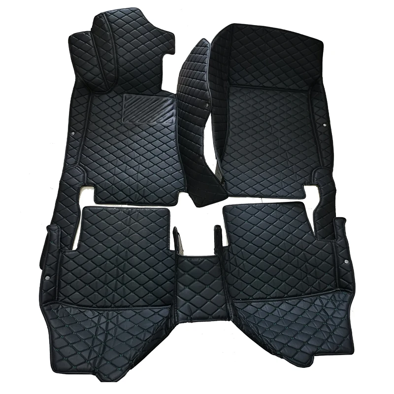 Odolné vlastné farebné kožené podlahové podlahy pre podlahu pre BMW 5 Series E60 F10 G30 Automatické kobercové doplnky Syling Interiérové ​​diely