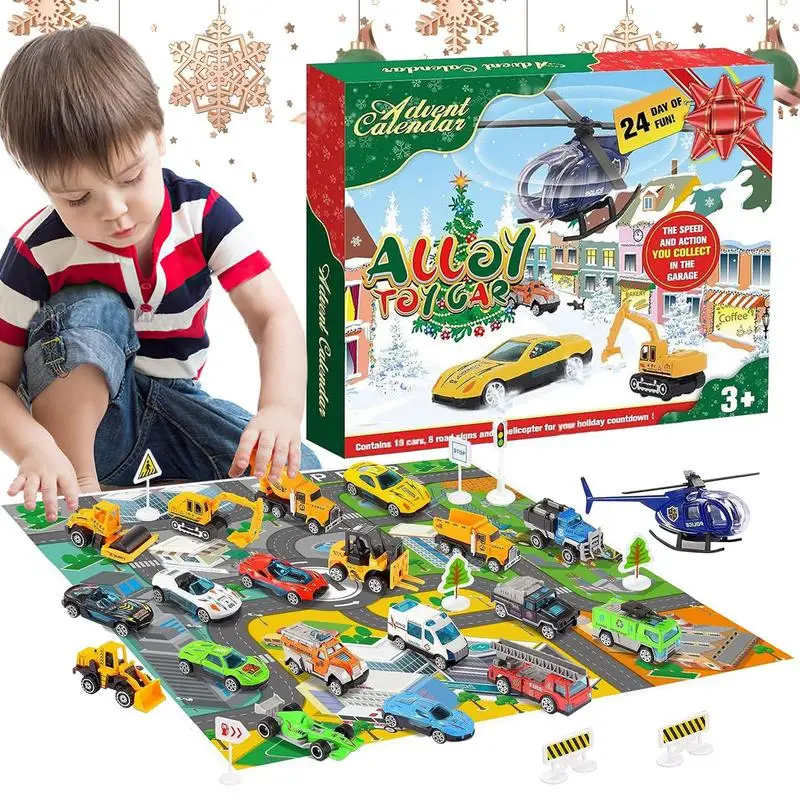 Odpočítavanie kalendárov automobilov set 24x Pull Back CAR CAPDOWNAL CALENDAR Advent CALENDAR HOODAR STAVE