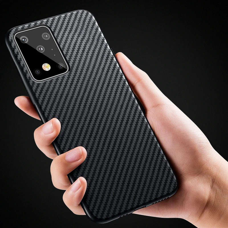 Odprevené puzdro proti nárazu uhlíkových vlákien pre Samsung S20 Fe S21 Note20 Ultra S10Plus A50 A51 A71 A52 A72 A32 Soft TPU Mate Slim Armor Cover