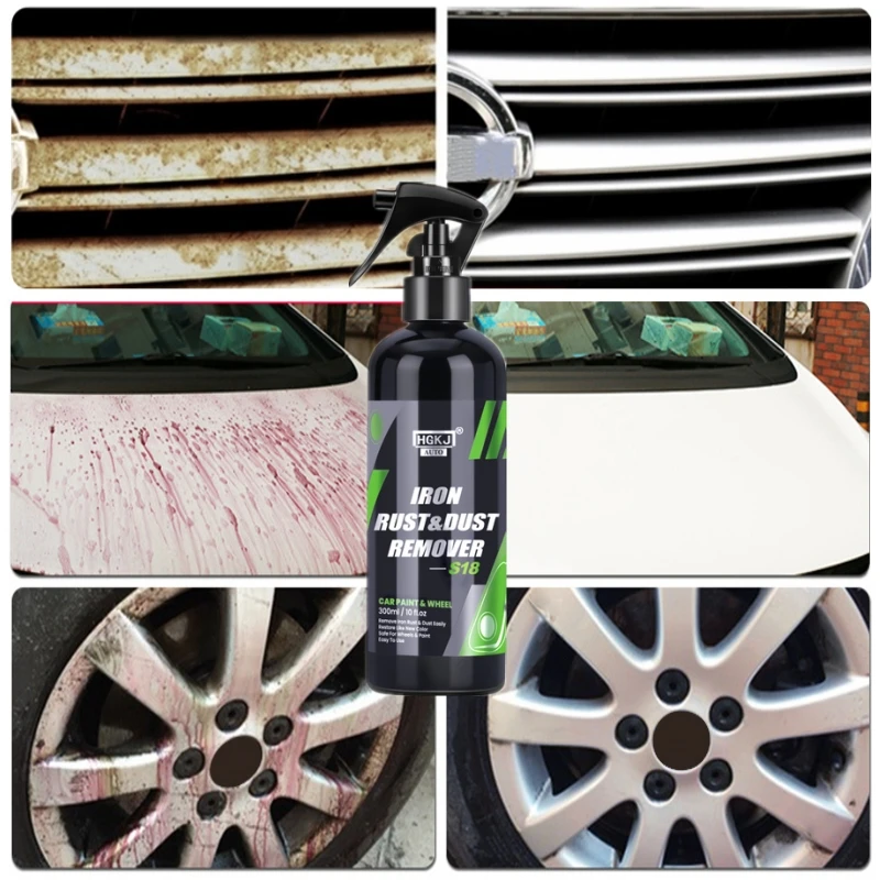 Odstrakovač železného prachu Hgkj Auto detail chemický čistič odstraňuje hrdzu z vozidla mriežky