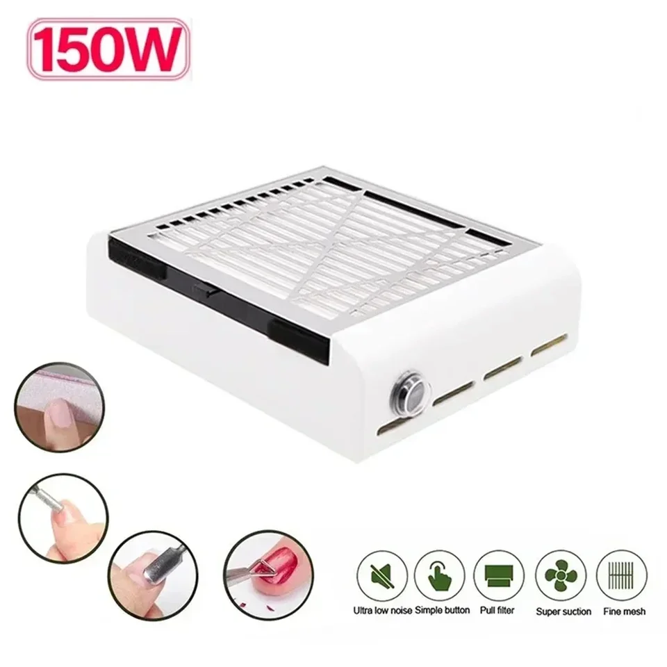 Odstraňovanie odpruženia na nechty silné nasávanie 150 W VACUUMICKÝ ČASŤ MANICURE s odnímateľným filtrom, ktorý nie je kefou bez kefy