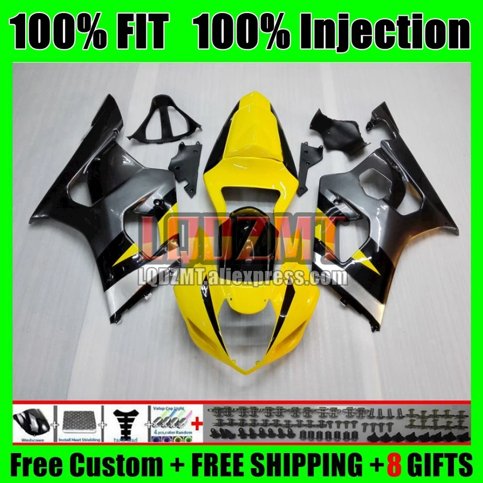 OEM Body for Suzuki gsxr žltá šedá 1000 cc 1000cc K3 GSXR1000 12NO.2 GSXR-1000 GSX R1000 03 04 GSX-R1000 2003 2004 Fairings