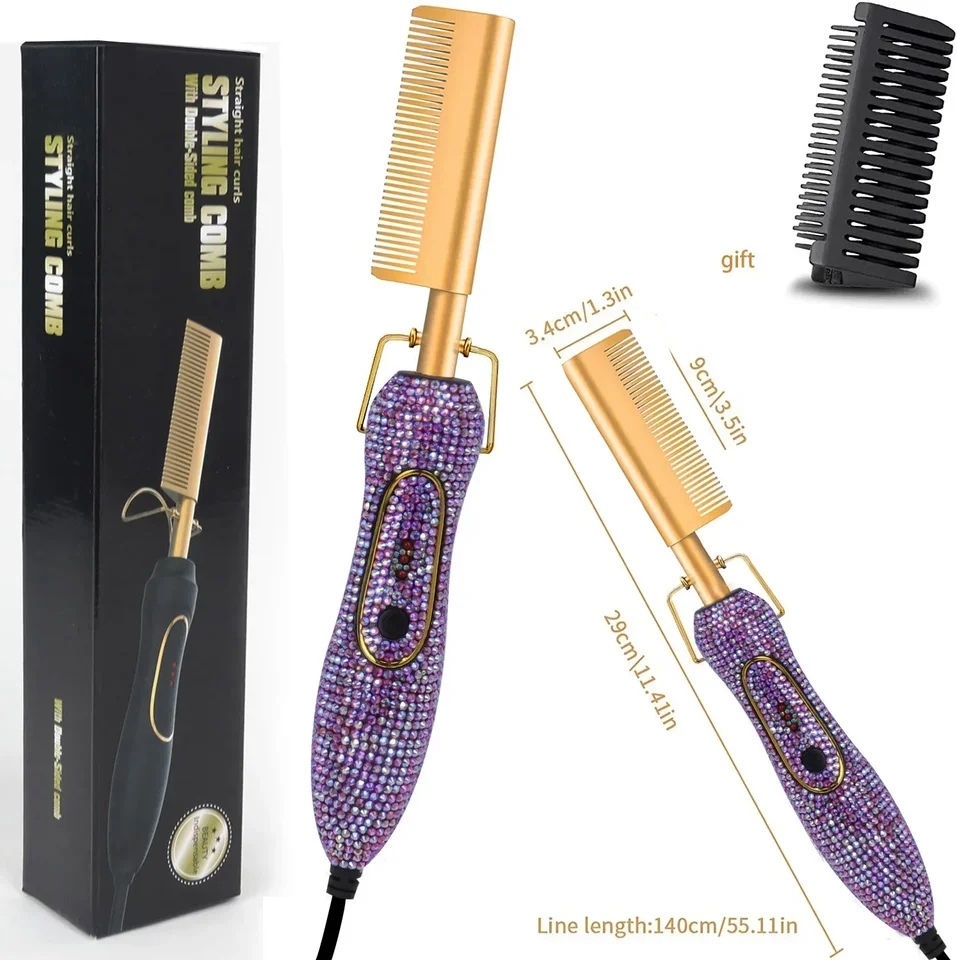 OEM/ODM SHAPONESTONE NOVÉHO VLASTNÉHO VLASTNOSTI COMP CRYSTAL HOTCOMB NANO Titanium 500 stupňov Elektrické blingové horúce hrebeň