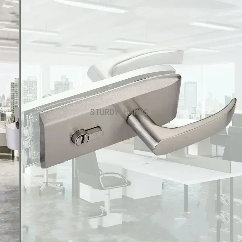 Office Glass Dvere Lock kúpeľňa z nehrdzavejúcej ocele rukoväť na dvere zámku spálňa Balkón Zakry