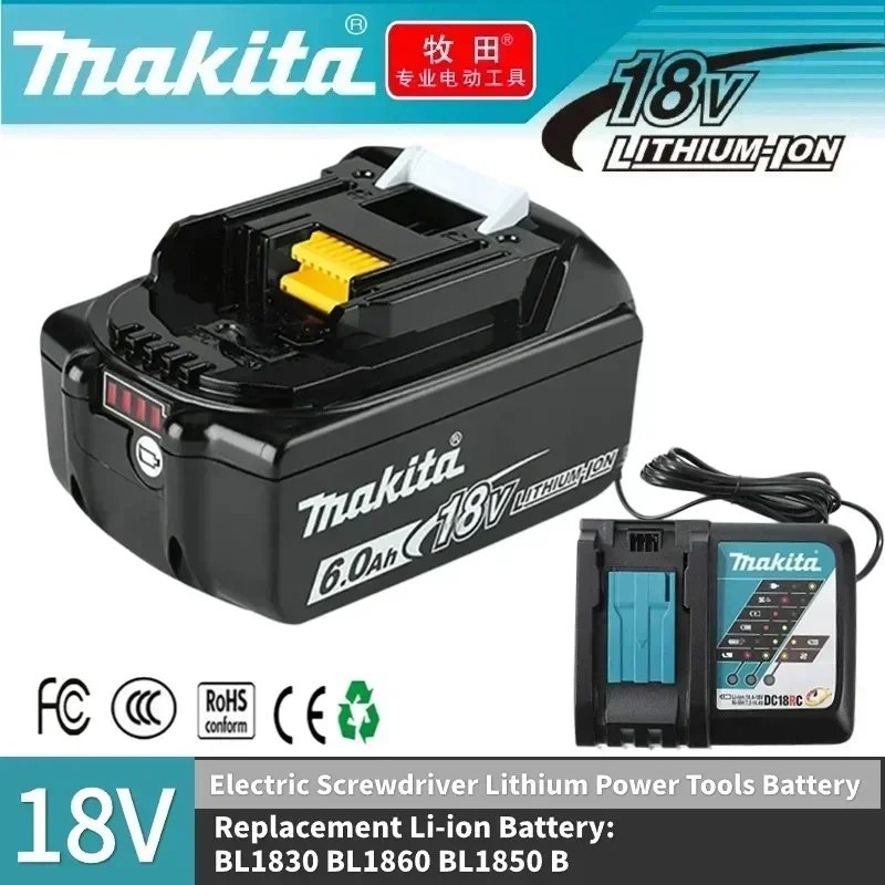 Oficiálny originálny Makita 18V 6.0AH batéria BL1850B BL1850 BL1860 BL1860 BL1830 BL1815 BL1840 LXT400 pre Makita Tools Drill