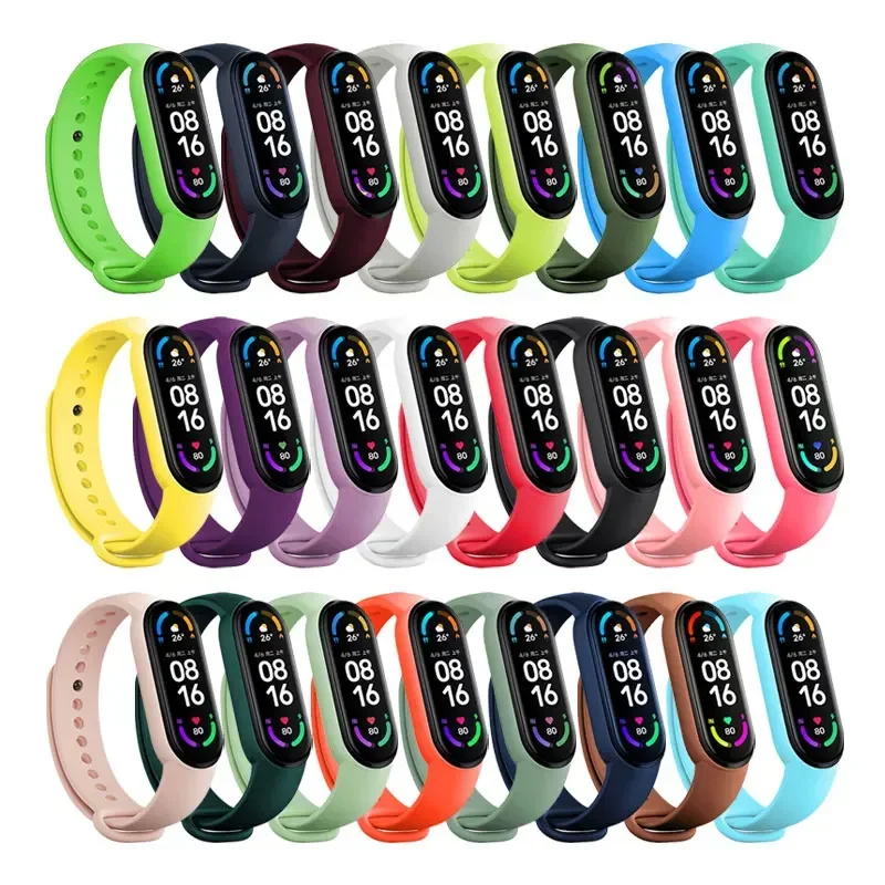 Oficiálny silikónový remienok pre Xiaomi Mi Band 4 5 6 7 Náramok Sport Watch Wristband Miband4 Miband7 Correa Mi Band 3 4 5 6 7 Band