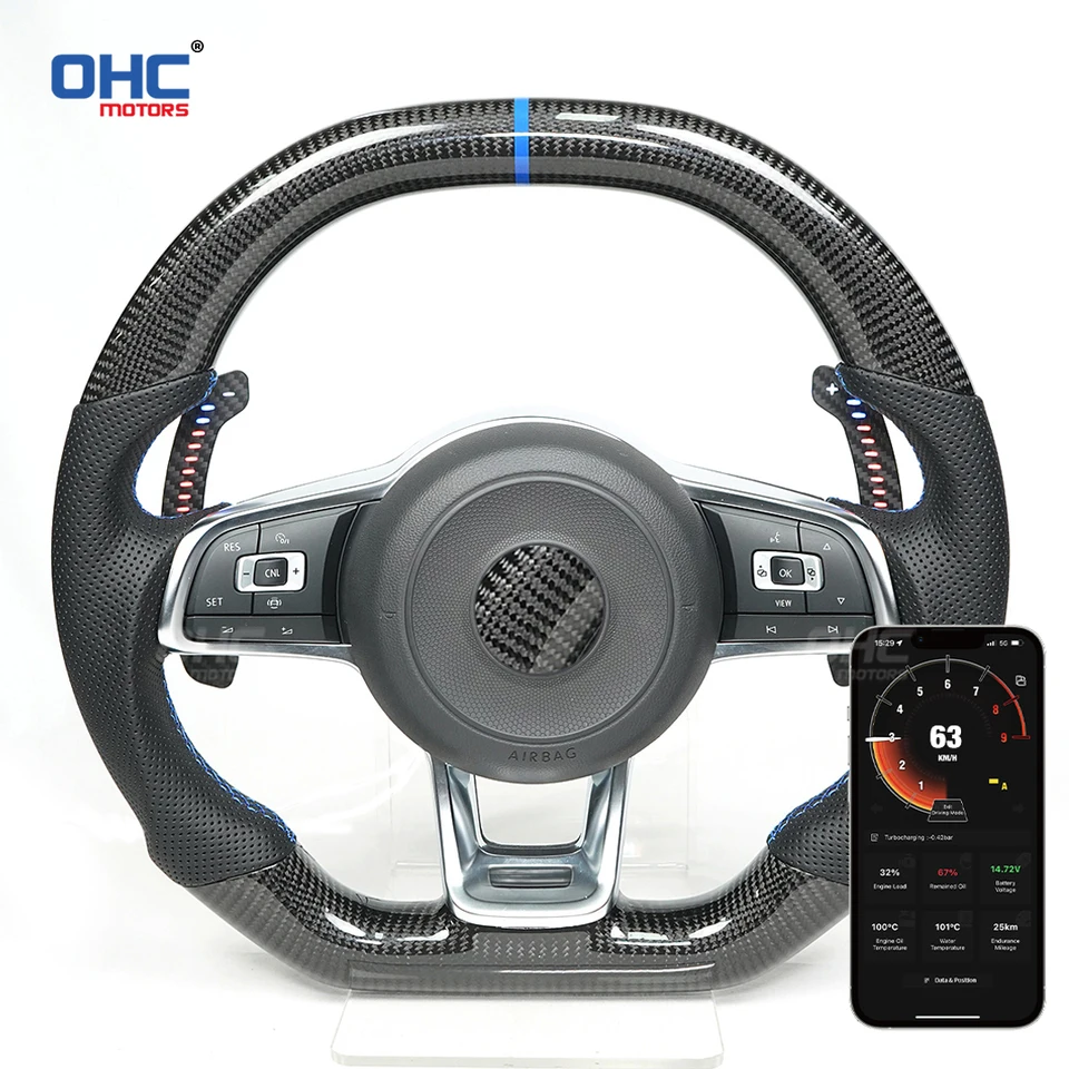 OHC Motors skutočné hliníkové uhlíkové vlákno LED diétné pádla LED pre Volkswagen GTi Golf 7 Golf R MK7/7,5 VW Polo GTI Scirocco