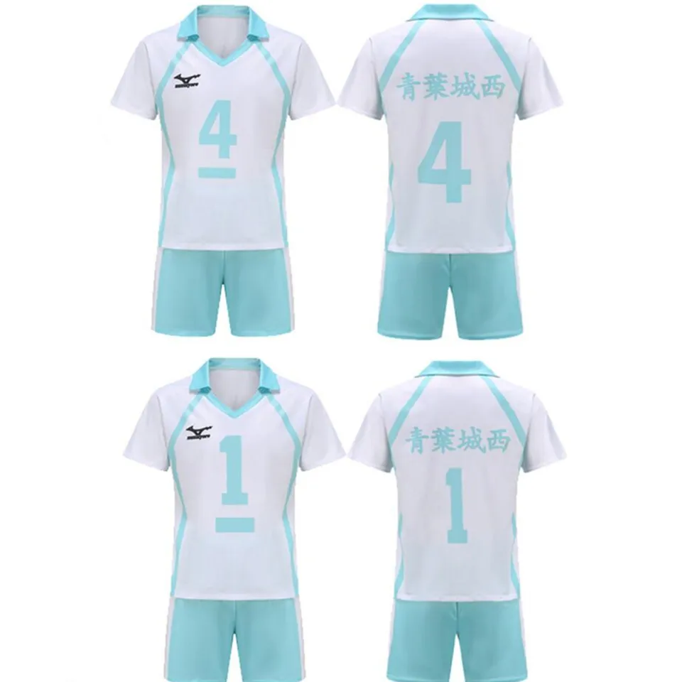 Oikawa Toru Cosplay kostým Aoba Johsai High School Krátke rukávy Šortky Oblek Halloween Outdoor Sports Stadium Uniforma
