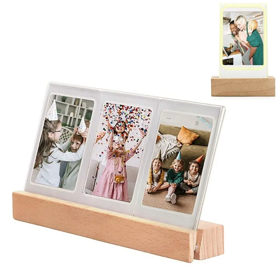 Okamžitá kamera LED svetlo fotorámový rámec Akrylový priehľadný 3 palcový držiak na obrázku Domáca dekor 3 v 1 pre fujifilm/polaroid