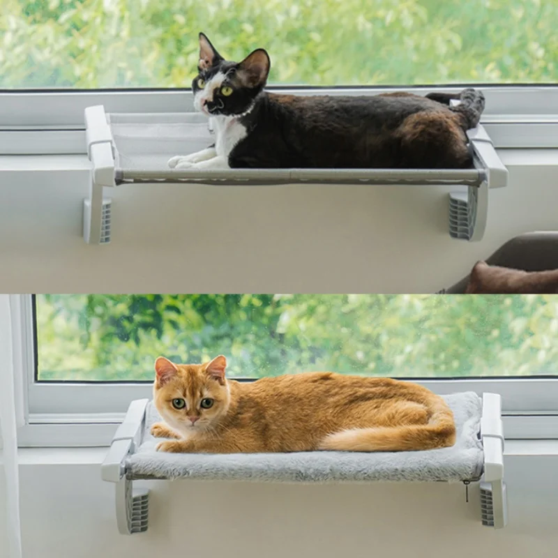 Okno Mewoofun Cat Veľké 55x35 cm nastaviteľné mačacie okenné lôžko ležiace sedadlo s obojstranným vankúšovým robustným držaním až 18 kg