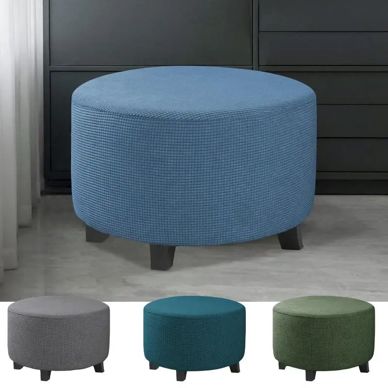 Okrúhle osmanské slipcover super mäkké zamatové osmanské kryt