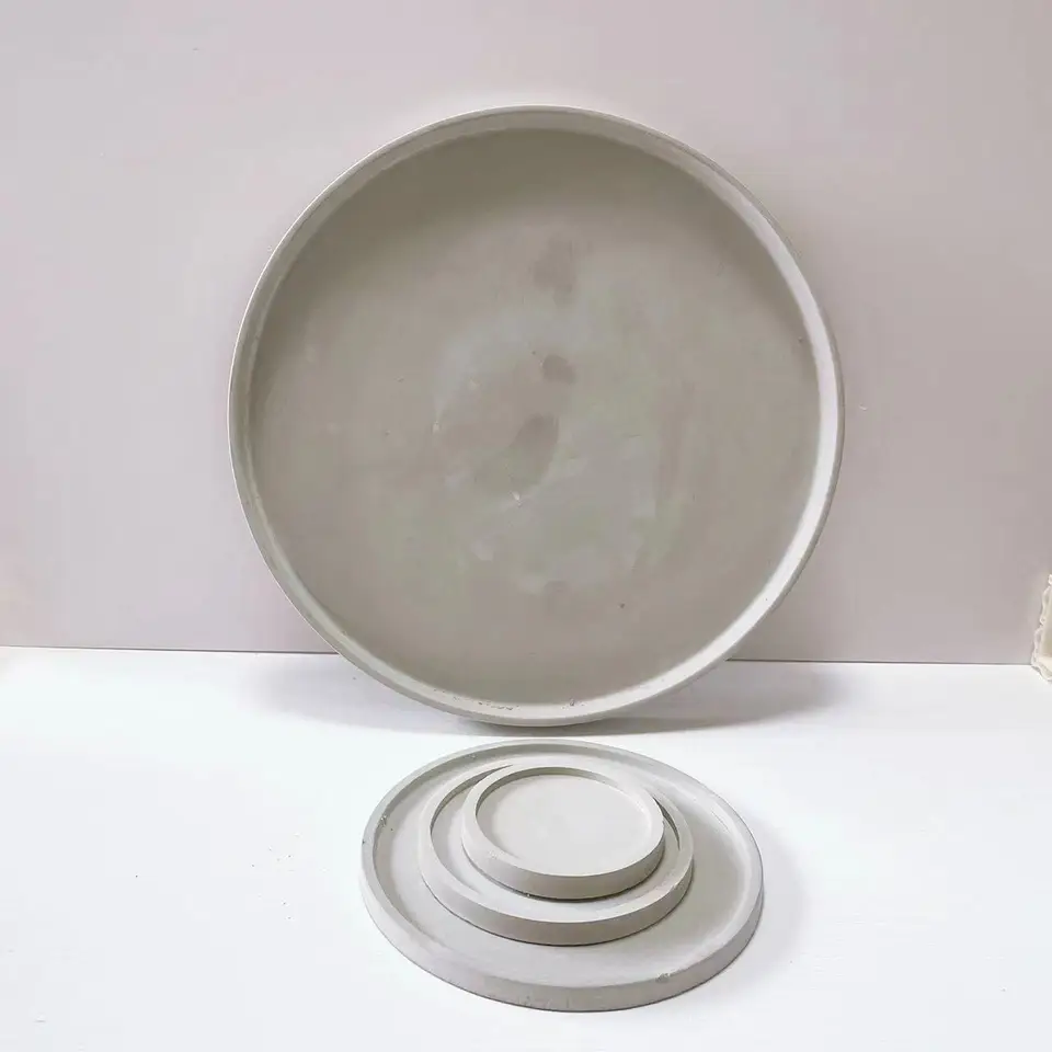 Okrúhly cementový podnos DIY Epoxidová živica šperky podnos veľkej sadry ovocné misky DIY DIY Domáca dekorácia remeslá betónové dosky formy