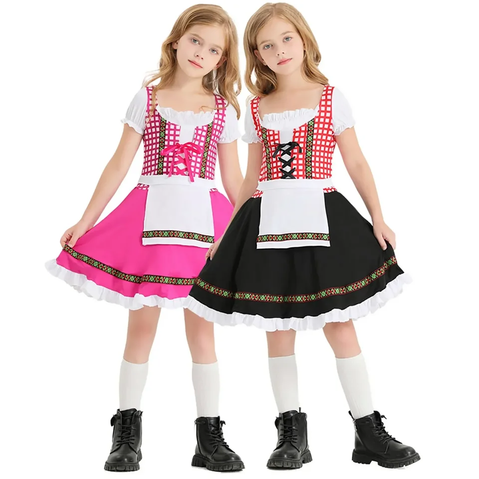 Oktoberfest pivo pre dievčatá kostým tradičný nemecký fraulein bavorský dirndl šaty detské šaty pre dievča