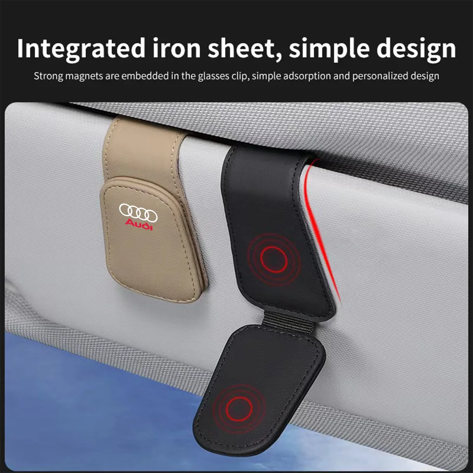 Okuliare auto Sun Visor Box Automatické slnečné okuliare klipové karty Karty pre Audi A1 A2 A3 A4 A5 A6 A7 A8 Quattro TT Q1 Q2 Q3 Q3 Q4 B9 B8