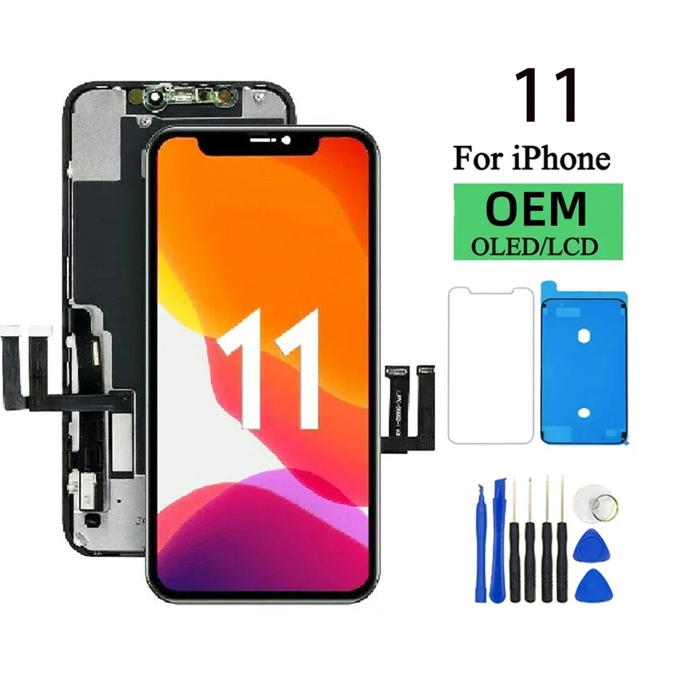 OLED PANTALLA pre iPhone 11 LCD displej dotykovej obrazovky Digitalizátor pre výmenu obrazovky iPhone 11 LCD