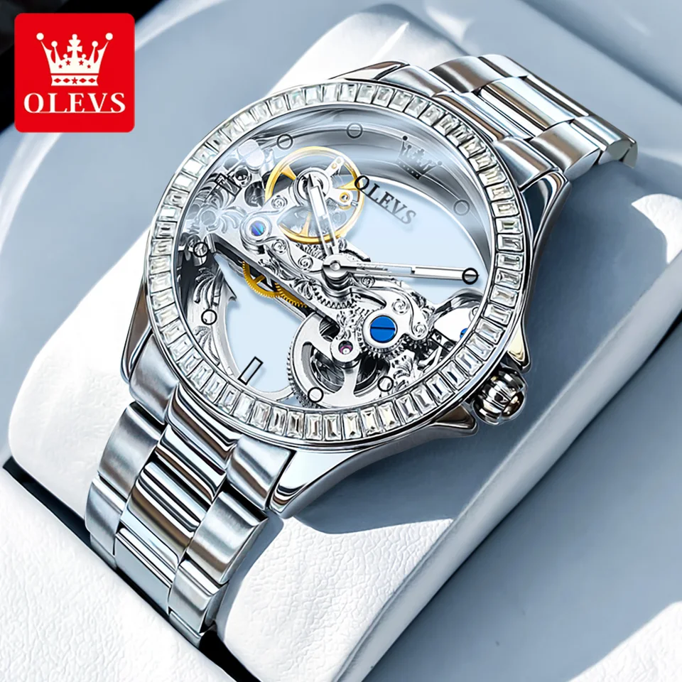 Olevs 6699 Duté mechanické hodinky pre ženy Diamond Luxury Dial Automatické ženy hodinky hodinky vodotesné dámske ručné hodiny