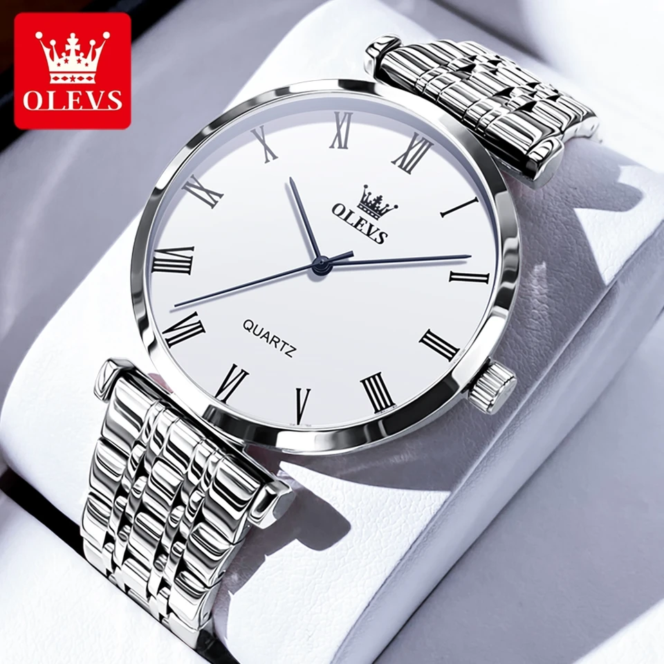 Olevs Top Brand Casual Quartz Watches for Men Originálne z nehrdzavejúcej ocele Pánske náramkové hodinky Witerproof Watch Watch Men