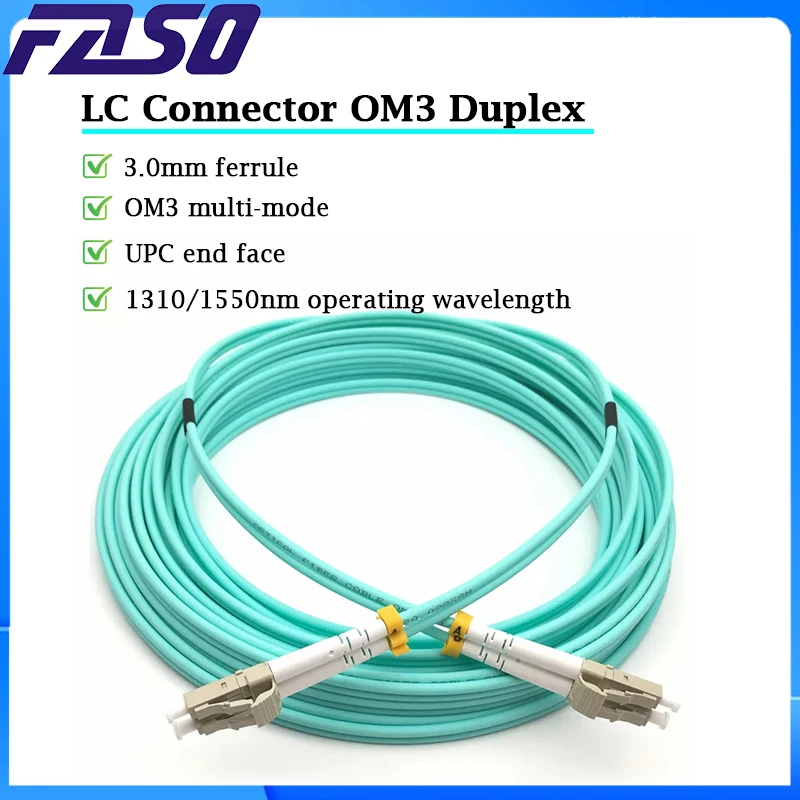 OM3 LC-LC UPC Fiber Optic Patch Cable LC Multimódový duplex 3,0 mm FTTH OpTIBAL OPTIC OPTIC 1M/2M/3M/5M/10M
