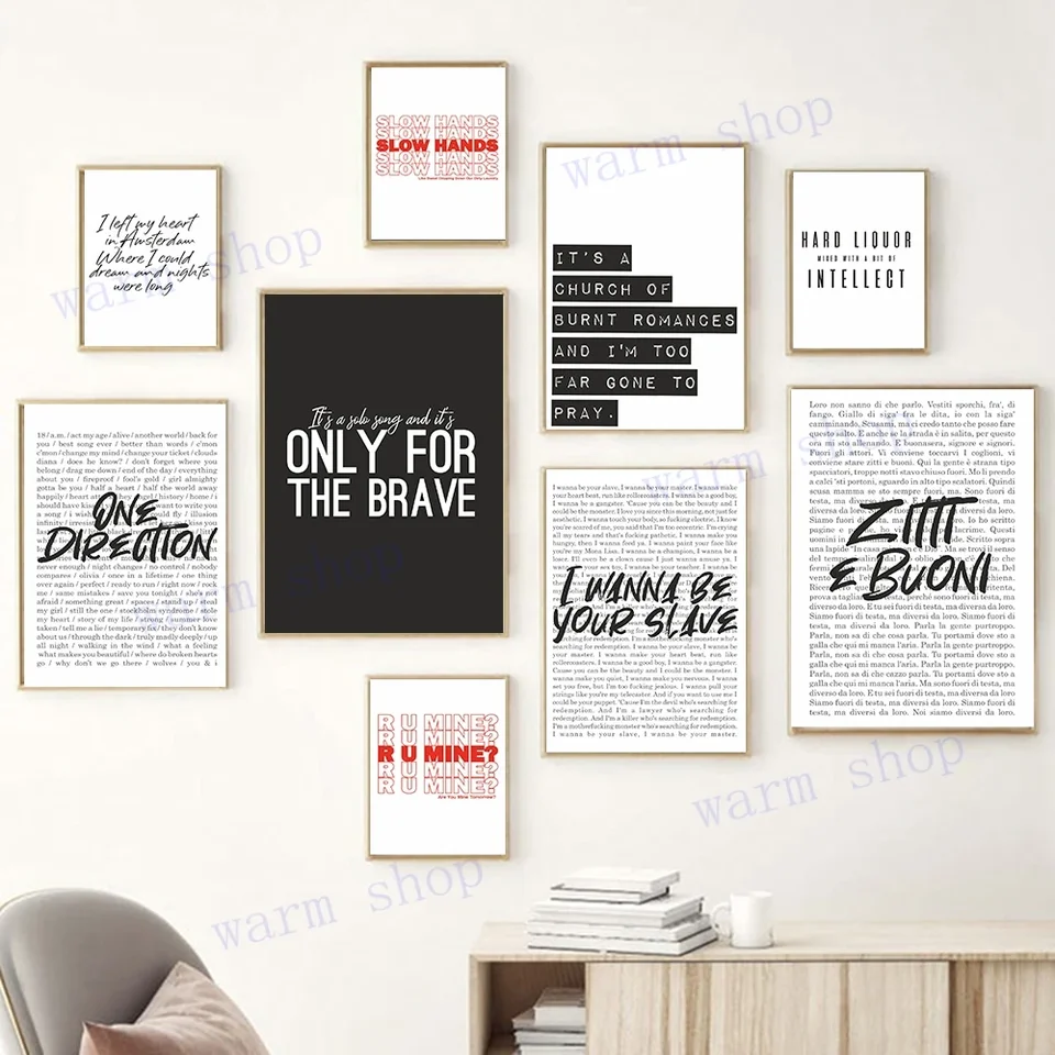 One Direction Walking in the Wind Tlable Citát plagát texty pieseň Vintage výtlačky obývacia izba nástenná maľba maľba Nordic Deco