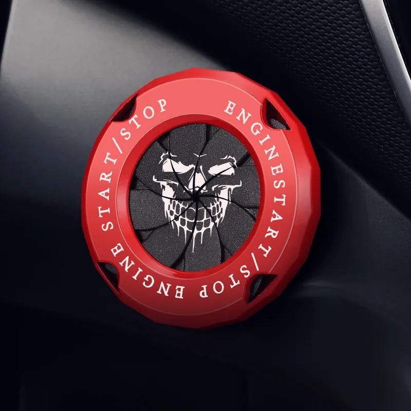 Onekey Start Stop Cover Skeleton/Pirát/Demon Smiley/Bat Car Interiér dekorácie Štart