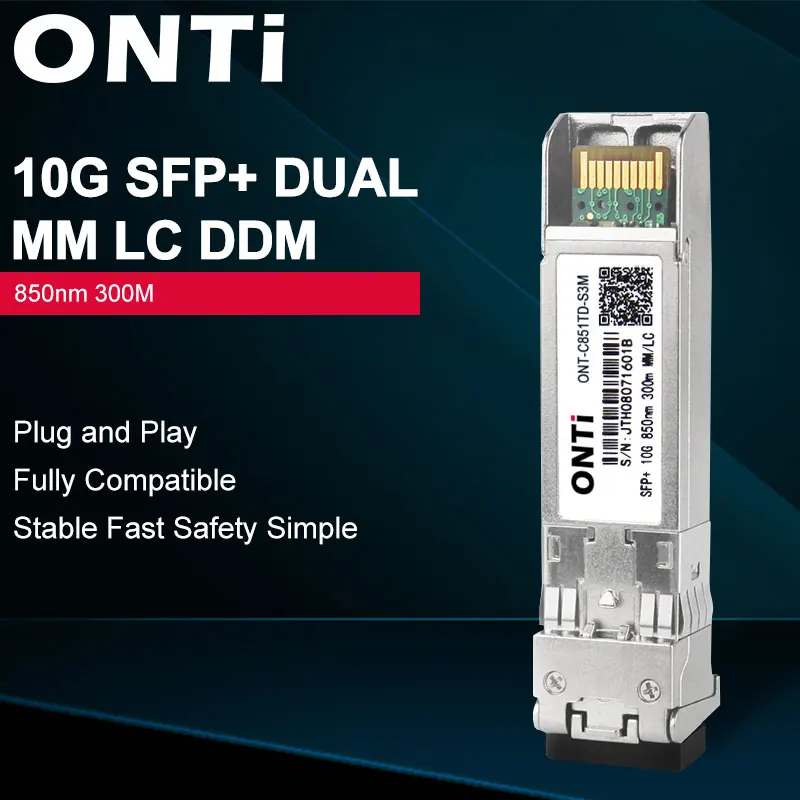ONTI 10 GB SPF+ 850nm 300 m LC Duálny optický konektor Multimode modul s Cisco/Mikrotik/Huawei prepínač plne kompatibilný
