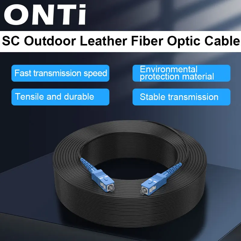 Onti SC UPC Fiber Optic Drop Cable, Single Mode Simplex, Outdoor Fiber Optic Patch kábel, 2,0 mm
