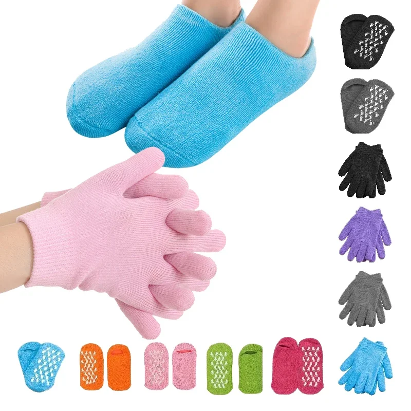 Opakovane použiteľné kúpeľné gélové ponožky Rukavice Zvlhčujúce bielenie exfoliačné hladké ruky mask