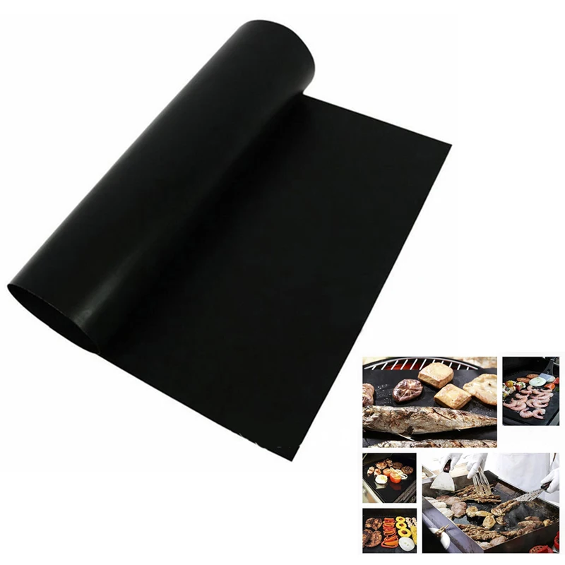 Opakovane použiteľný BBQ Mat Fiber Nef-nelížkový grilový grilový list s rohožkou prenosné prenosné čisté fólie BBQ Príslušenstvo