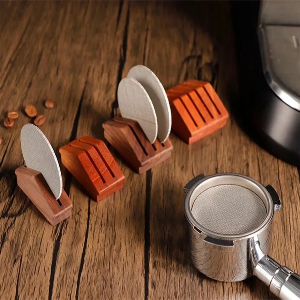 Opakovane použiteľný držiak obrazovky kávového filtra kávu pre 51/53/58 mm drevené espresso Portafilter Sintering Net Universal