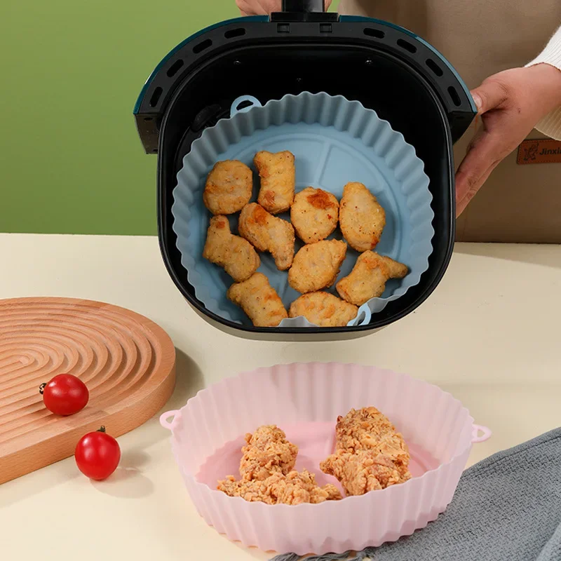 Opakovane použiteľný silikónový vzduchový fritéza papierový parník vzduchové doplnky na pečenie papier pre vzduchové fritéza vyprážané pizza kuracie košík na ruka