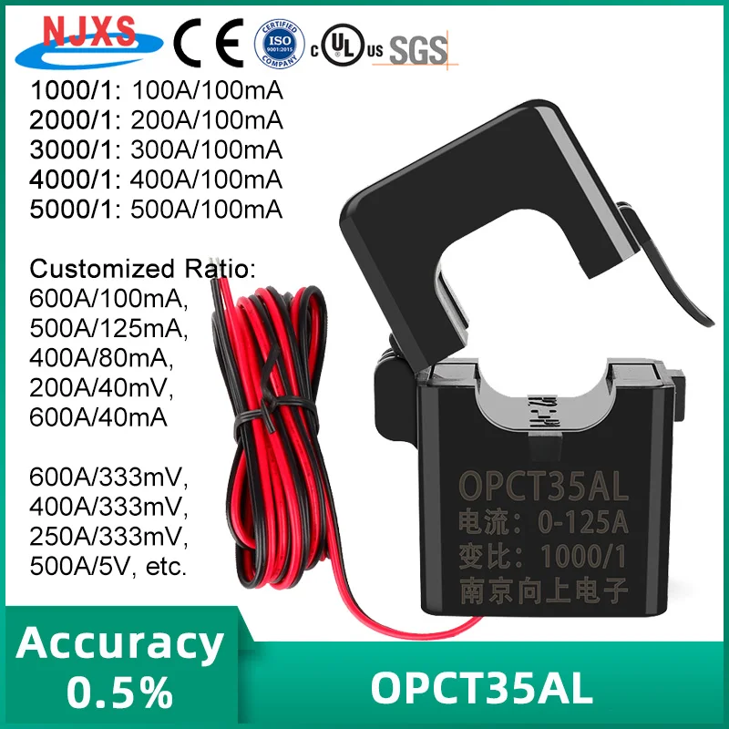 OPCT35AL CLAM CAMP Current Transformer AC 0 ~ 630A 1000/1 2000/1 3000/1 4000/1 5000/1 100A 200A 300A 400A 500A 600A Split Core CT CT