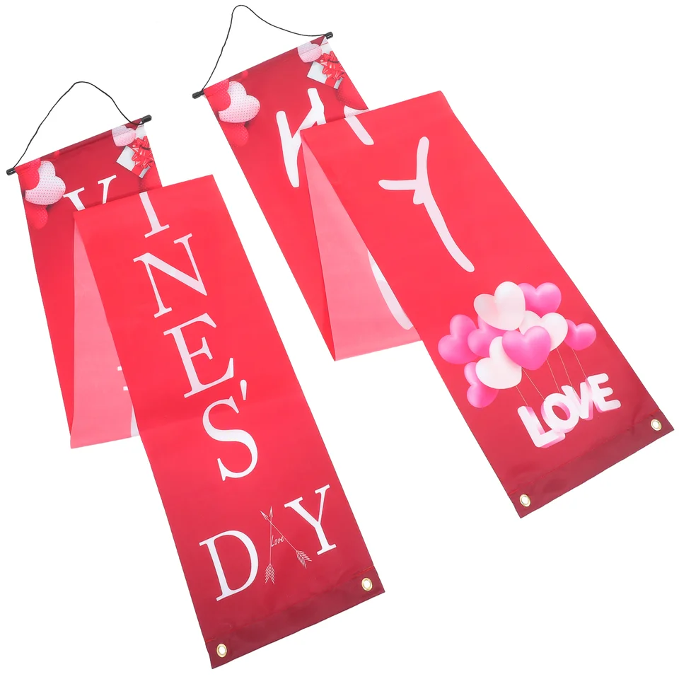 Opona pre dvere Valentines Day Banner Decor Party Supplies zavesenie vlajkovej značky veranda