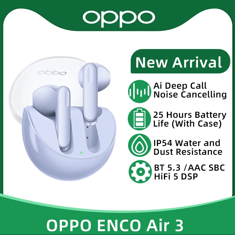 OPPO ENCO AIR 3 TWS ZARADENIE ZARIADENIA Bluetooth 5.3 ZAMESTNÉ ZAMESTNENIE