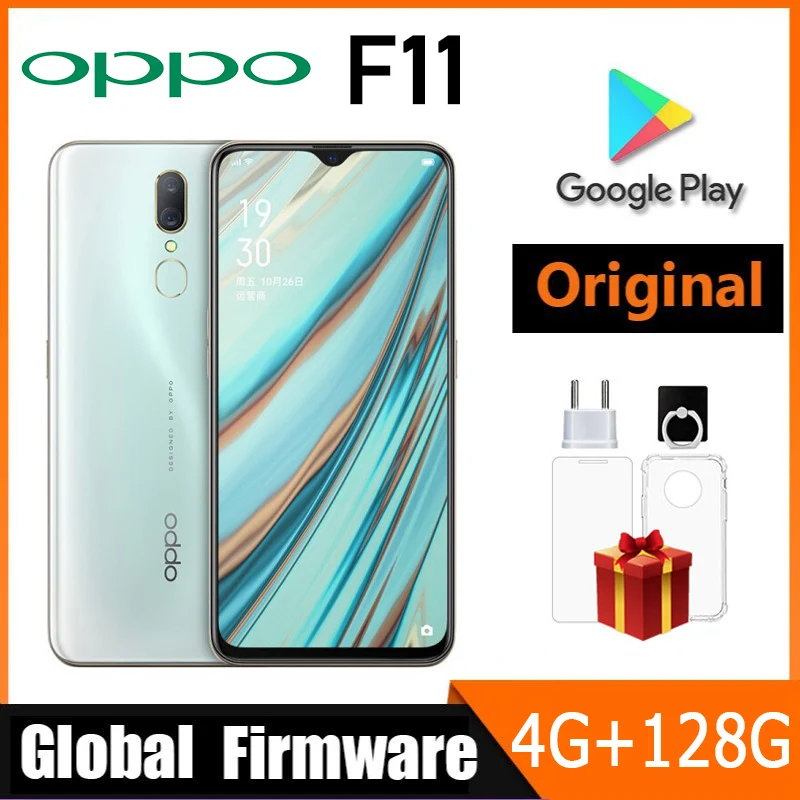 OPPO F11 Smartphone Globálny firmvér 4020MAH batérie CPU Helio P70 Zadná kamera 16MP Zadný odtlačok prstov Odomknutie