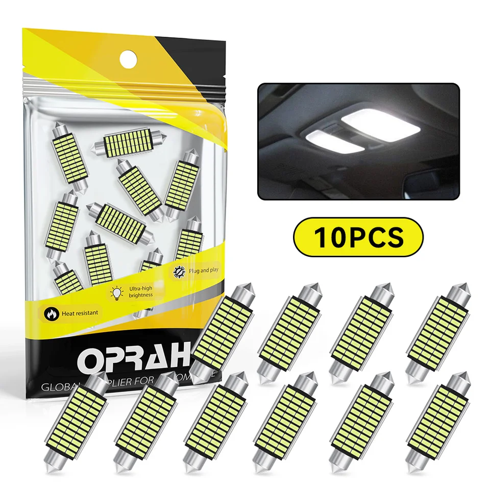 Oprah 10ks 31mm 36 mm 39 mm 41 mm LED CANBUS C10W LED žiarovka C5W 3014