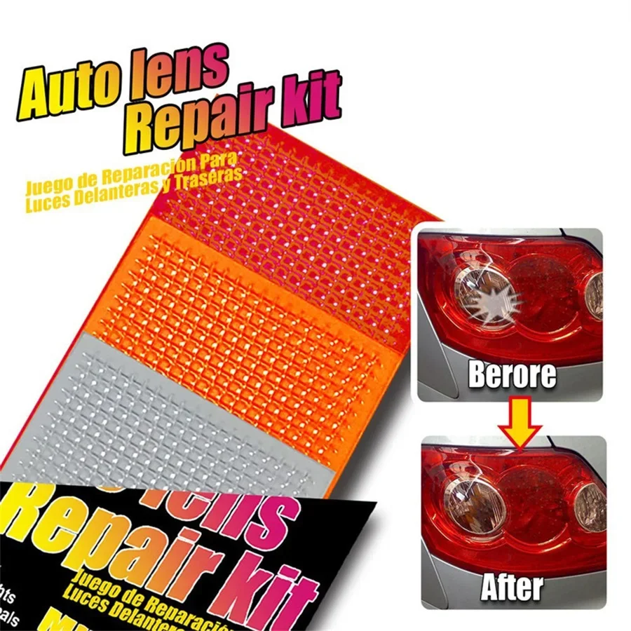 Oprava zadnej žiarovky s automobilom Patch DIY mriežkový vzor automobilu Svetlomet Tail lampa Opravy náradia Sada automatickej lampy Opravy crack Film Film leštená červená