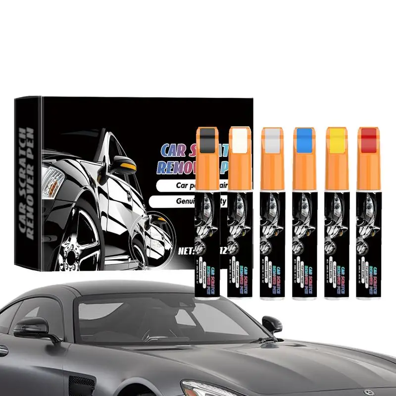 Opravy na opravu automobilu Pero 6 farebných rozjasňovacích pero na farbenie automobilu Scratch Remover pero pre autá SUVS RVS TRUCKS